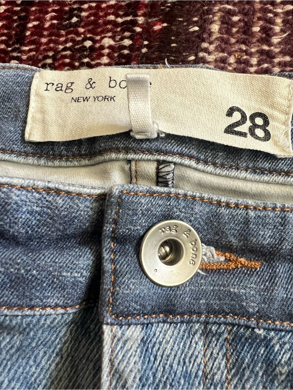 🩵rag & bone Miramar Nina Patchwork Lightweight Cropped High-Waisted Jeans - Picture 3 of 6